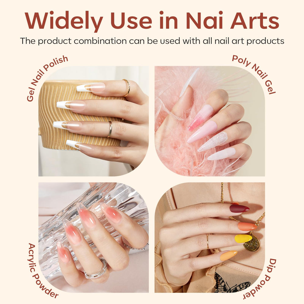 modelones applying dehydrator on natural nails before polish