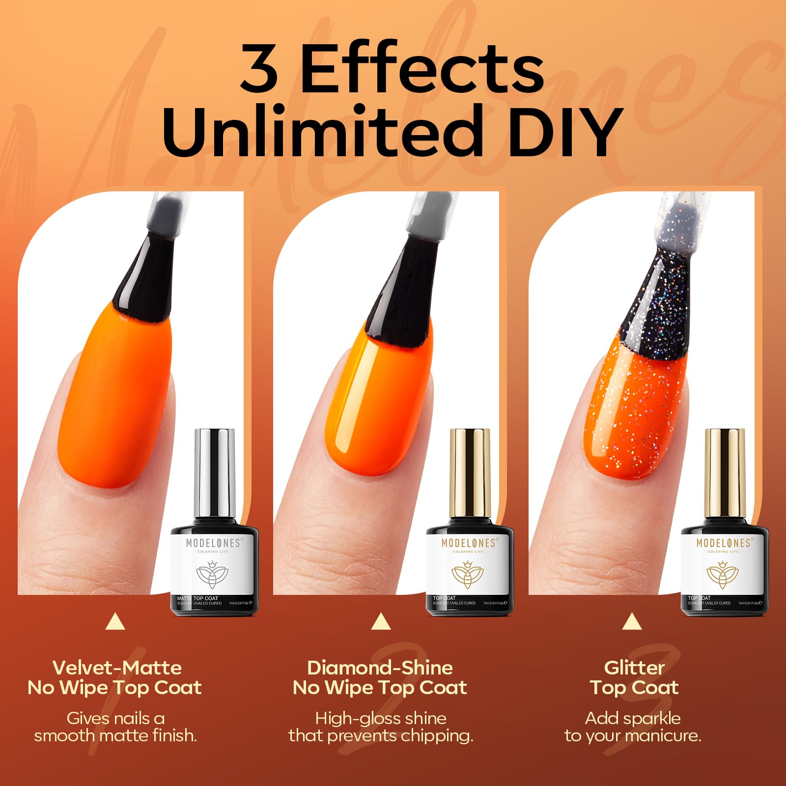 Modelones no-wipe base coat for quick, smooth nail prep