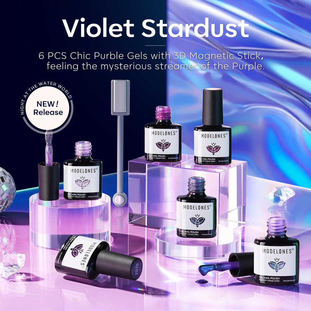 modelones black glitter cat-eye polish with visible magnetic shift