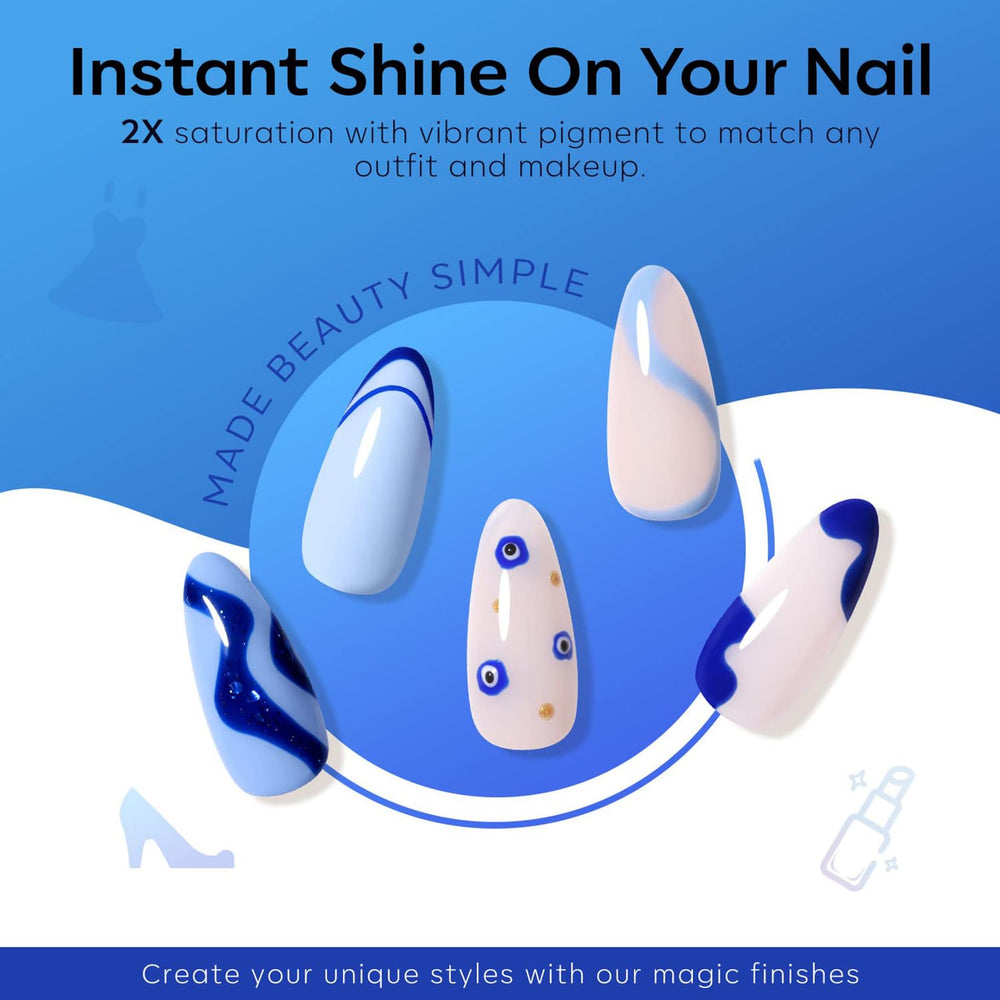 modelones blue gel nail polish set light turquoise bottle close-up long-lasting finish
