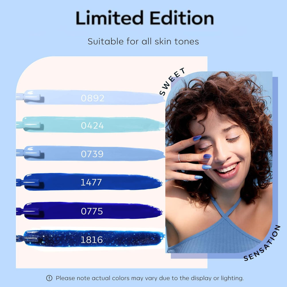 modelones blue gel nail polish set royal blue vibrant color for salon-worthy manicure