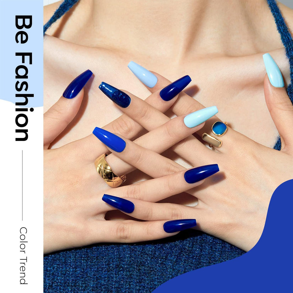 modelones blue gel nail polish set sky blue application seamless smooth finish