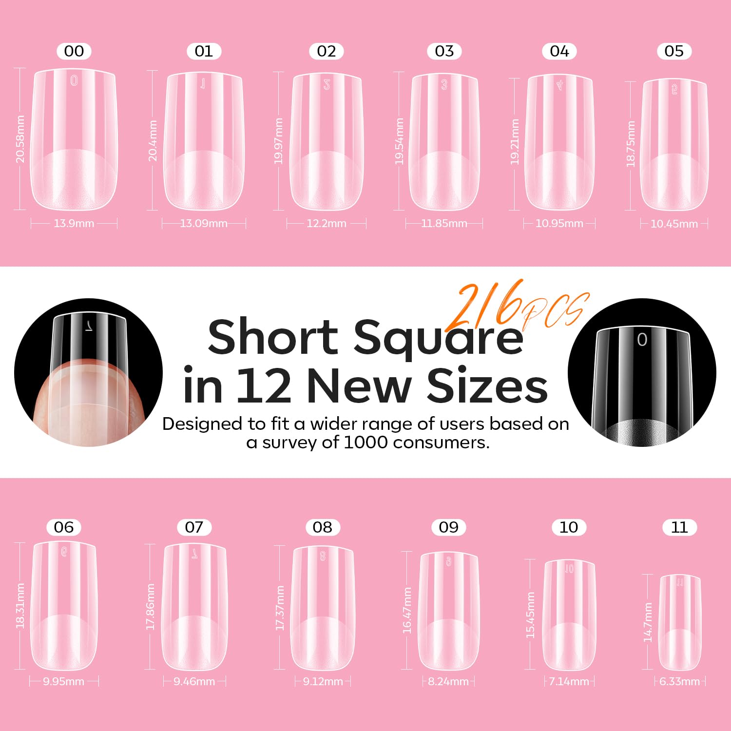 Modelones breathable ABS material nails give lightweight, comfortable wear.
