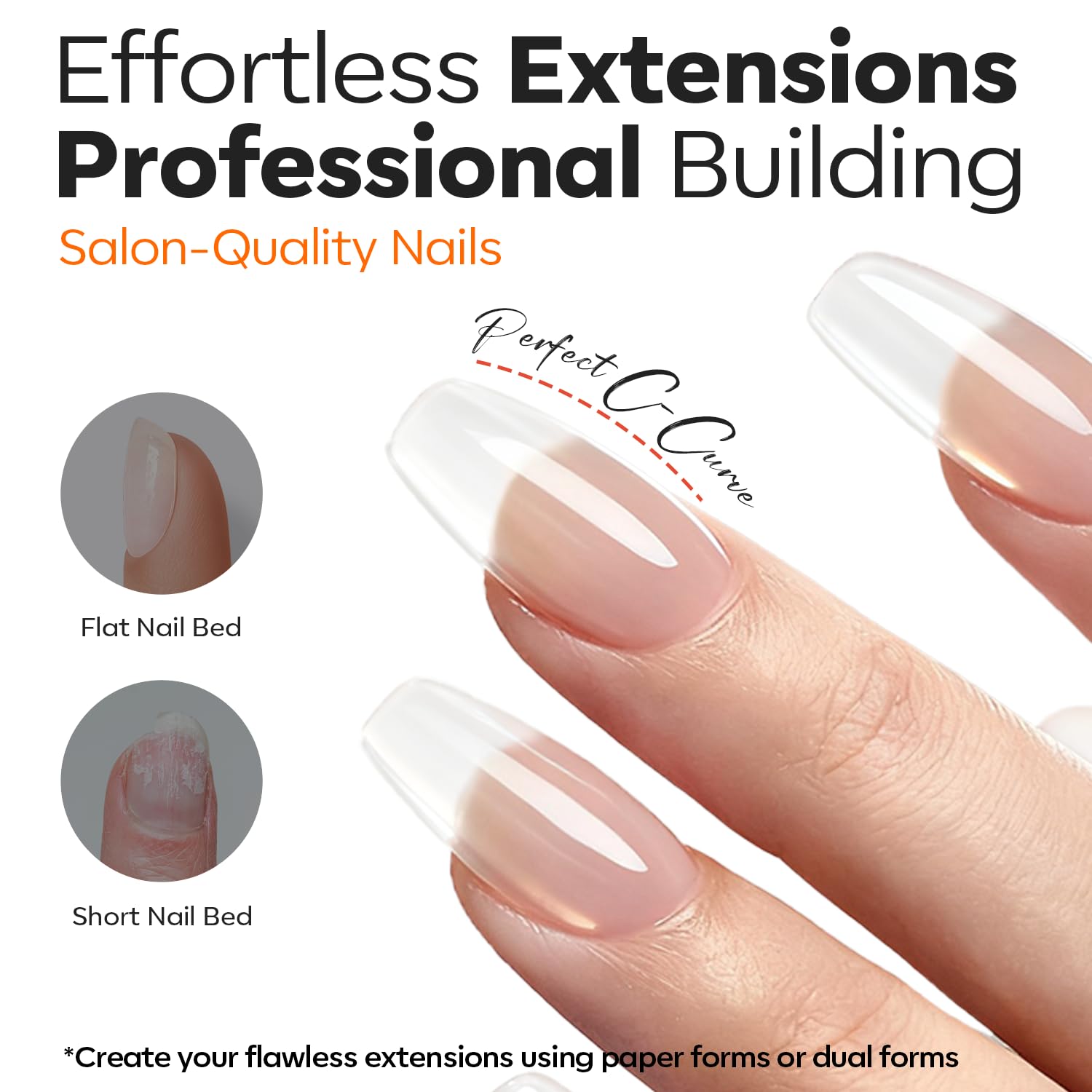 Modelones extension toolkit supports apex building and natural nail reinforcement.