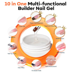 Modelones builder clamps keep cuticles clean for neat C-curves during application.