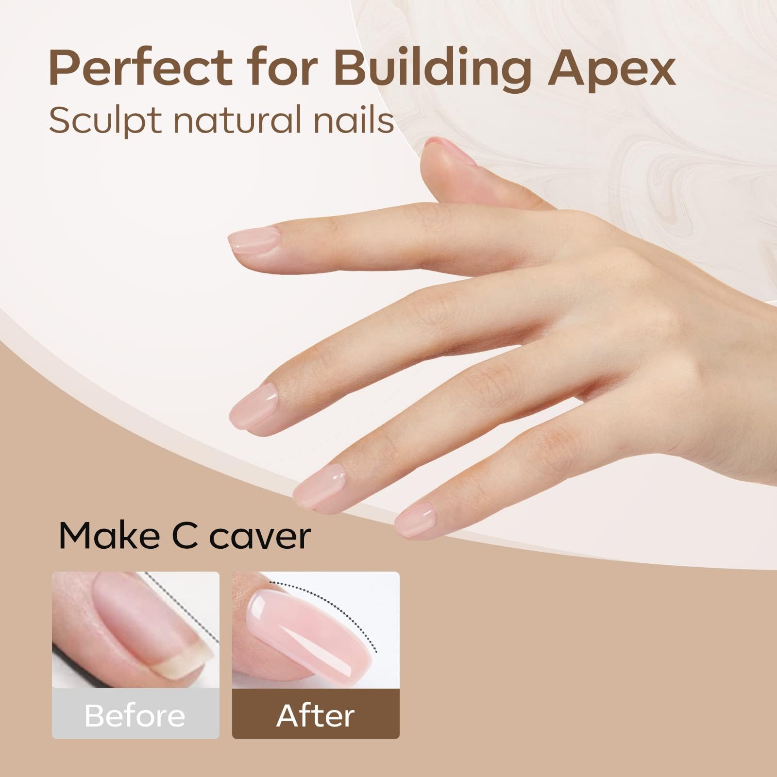 Modelones Builder Nail Gel remains bubble-free with stable adhesion after cure