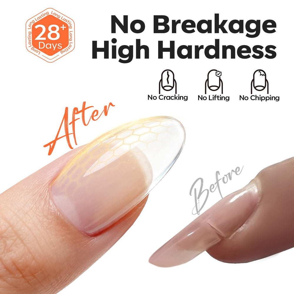Modelones self-leveling gel stays crystal-clear and glossy with minimal chips.