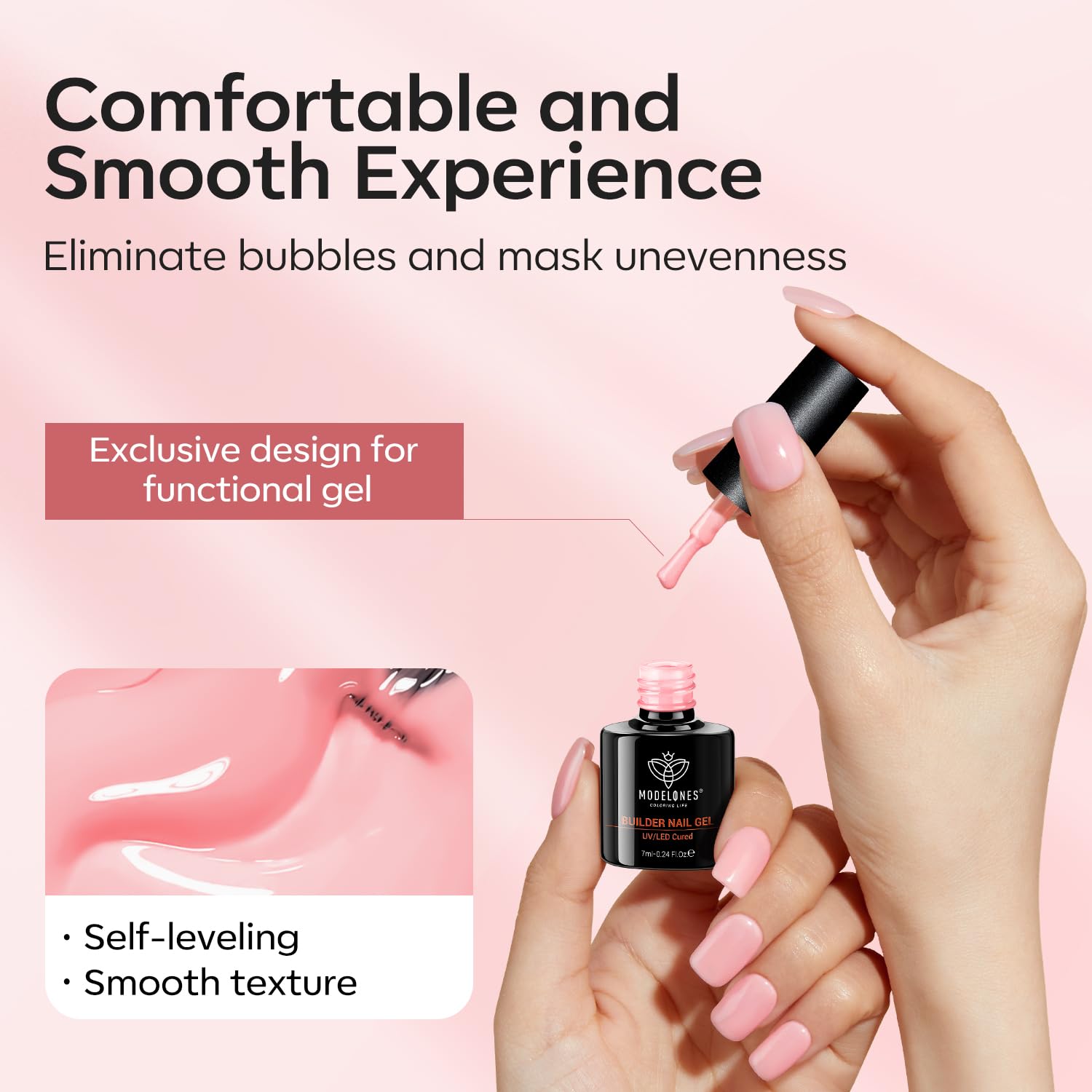 modelones no peel-off and no bubbles feature reduces lifting during wear