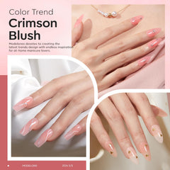 modelones nude pink swirl gel on nails for natural-looking length and strength