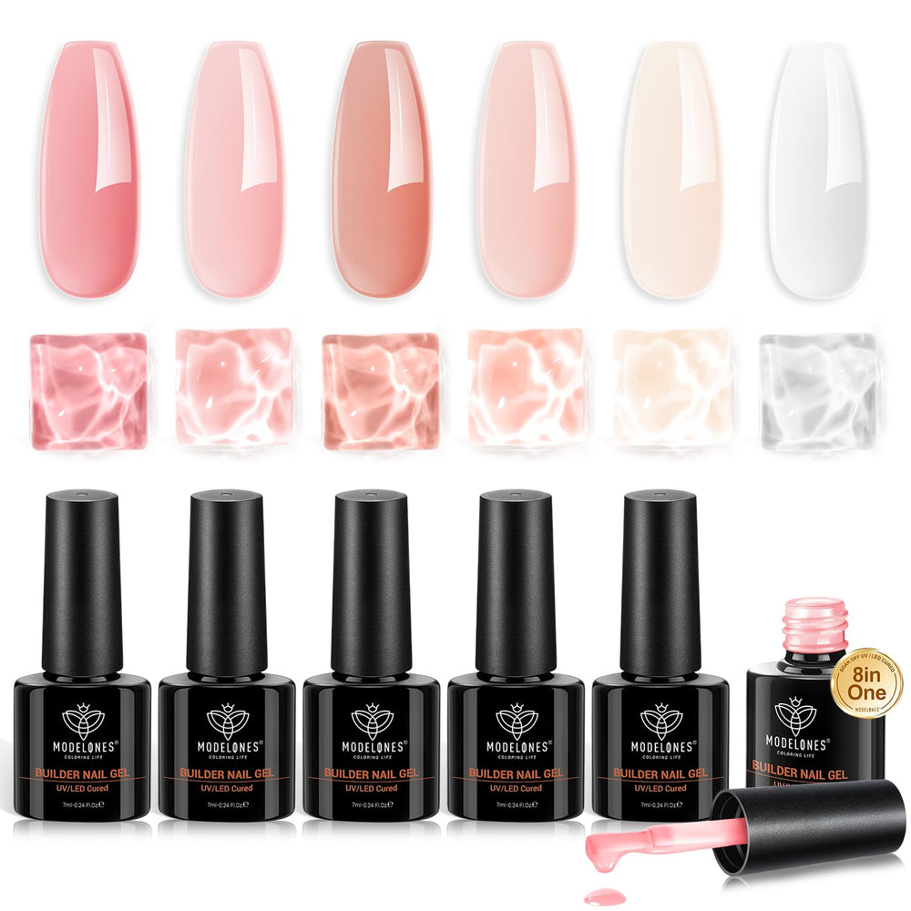 modelones builder nail gel set packaging for a premium home manicure look