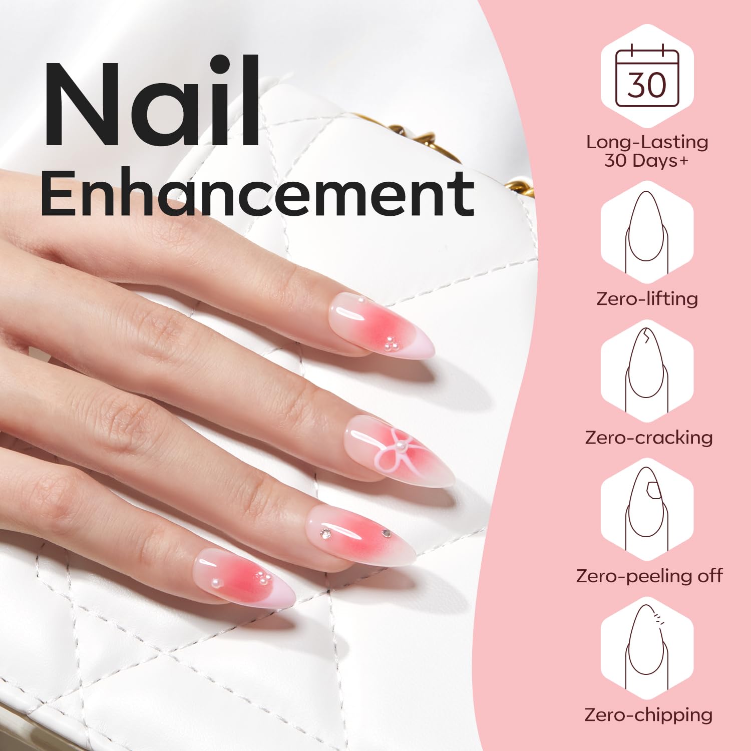 modelones finished nails display bright shine and strong, feather-light feel