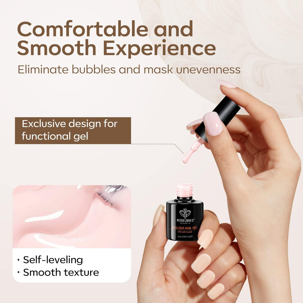 Modelones Builder Nail Gel cures under UV/LED for quick at-home use