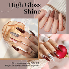 Modelones burgundy wine dark-red nails close-up for bold evening style.