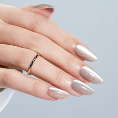 Modelones cat-eye nails almond 32pcs side view highlights compact set for travel-friendly manicures.