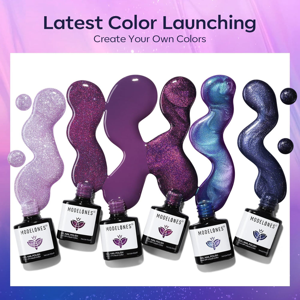 modelones chameleon purple-blue polish captures color-changing two-tone look