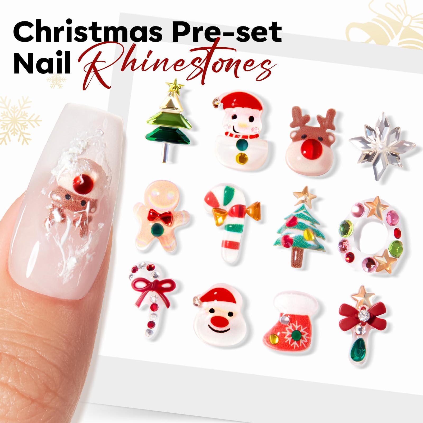 Modelones Christmas trees charm for festive nail designs.