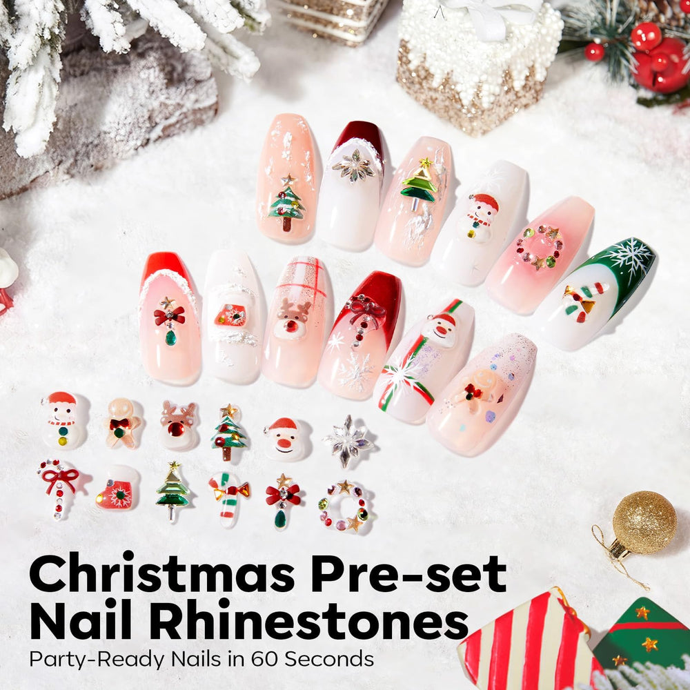 Modelones reindeer charm adds holiday sparkle to nails.