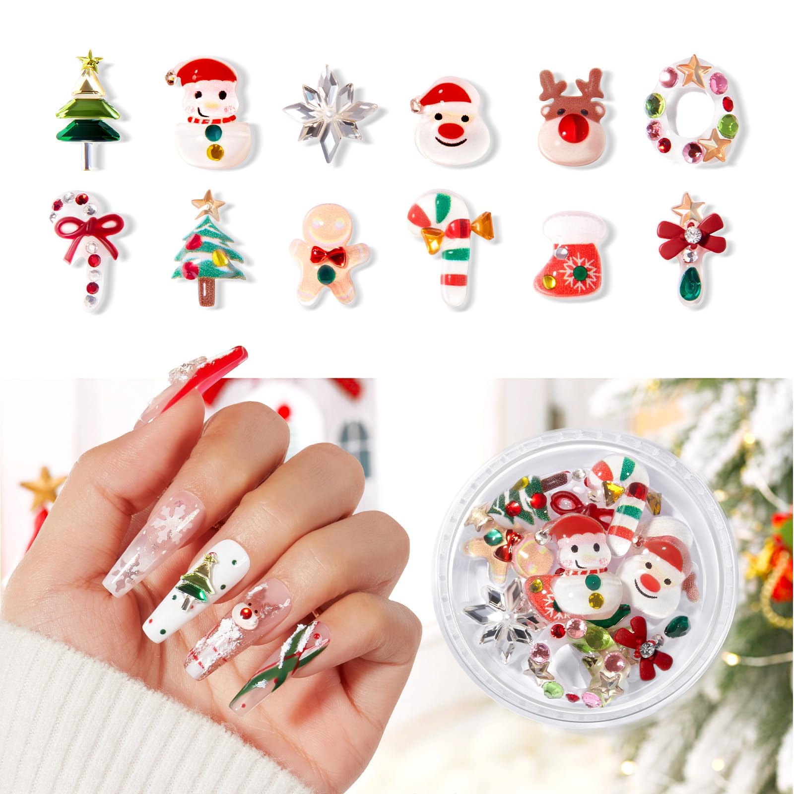Modelones Santa Claus nail charm for festive holiday nails.