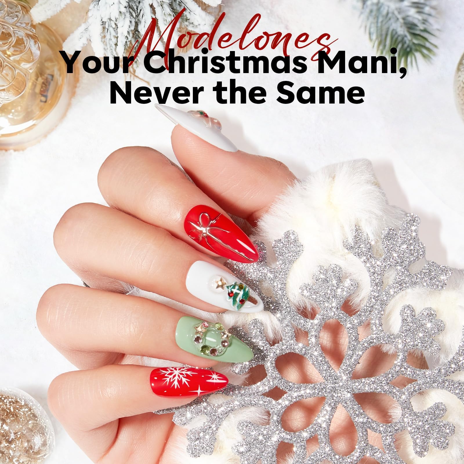 Modelones snowman charm for playful seasonal nails.