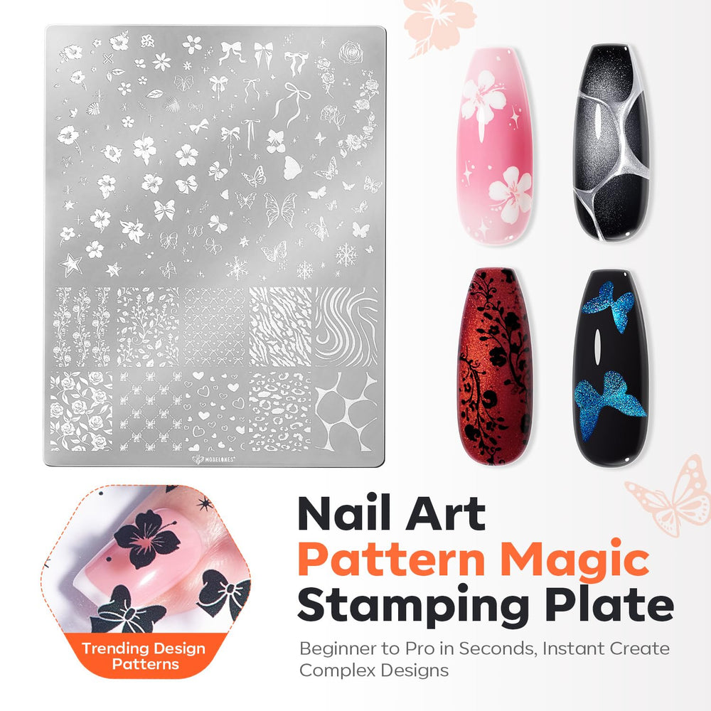Modelones chrome powder palette adds shimmering finish to designs.