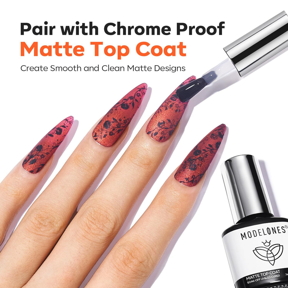 Modelones Chrome Proof Matte Top Coat for durable, satin-matte finishes.