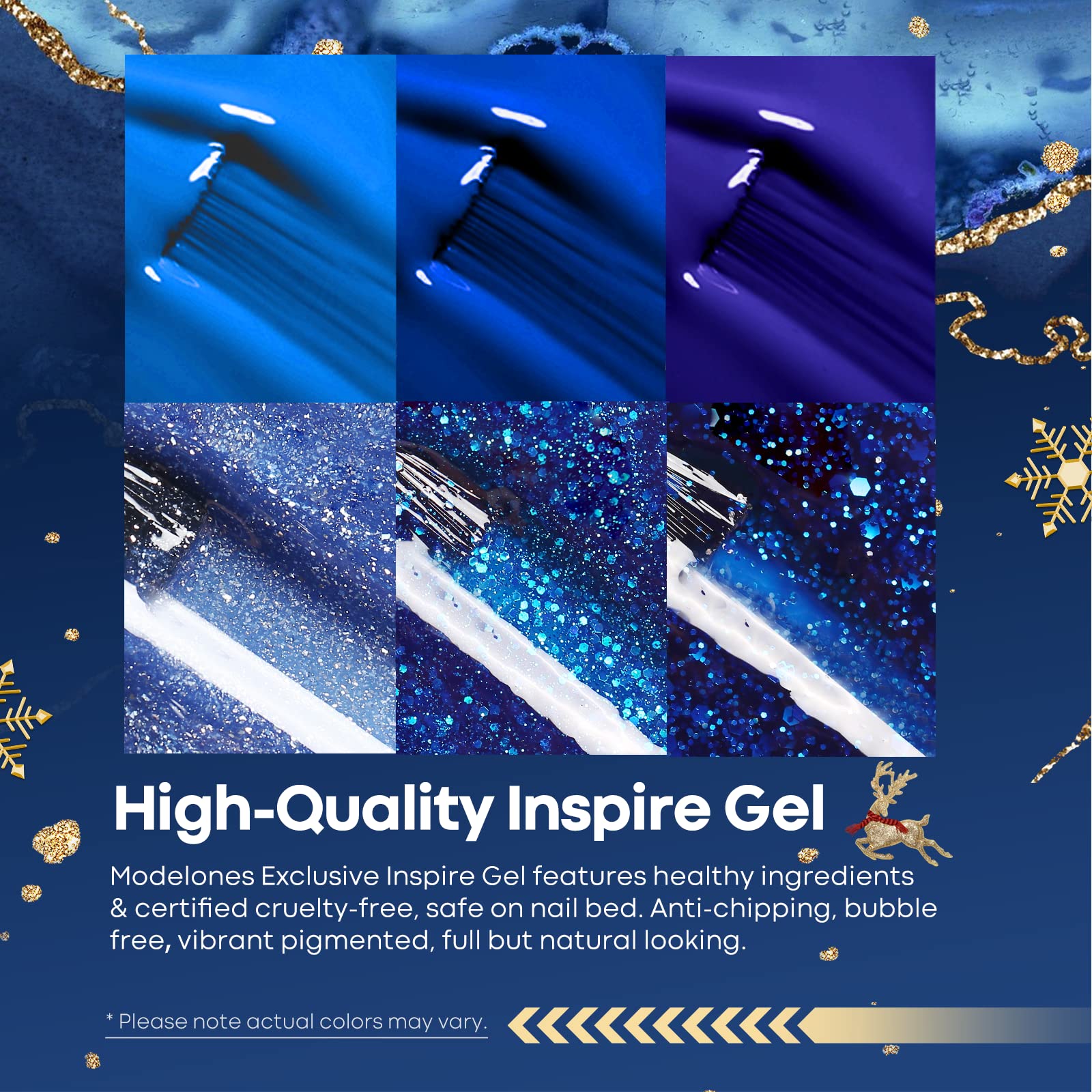 modelones color-changing blue gel polish swatches show cold-warm transition effect for dynamic nail art
