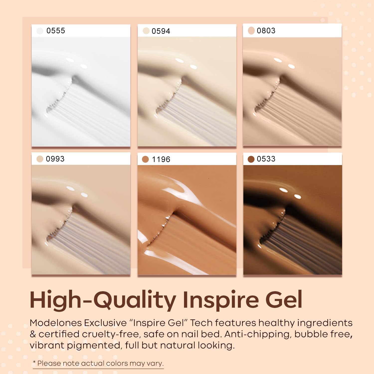 Modelones color window design helps pick shades quickly during at-home manicures.