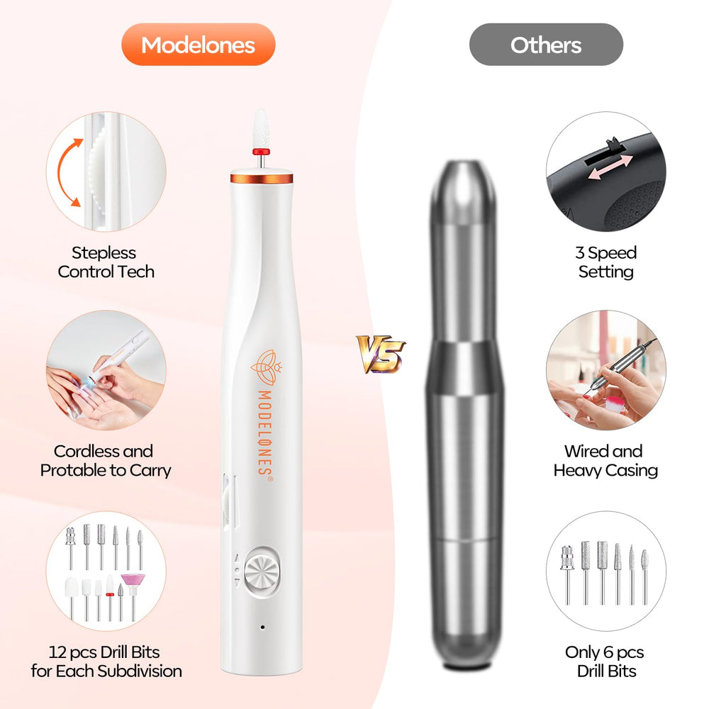 Modelones cordless nail file with USB charging for convenient use