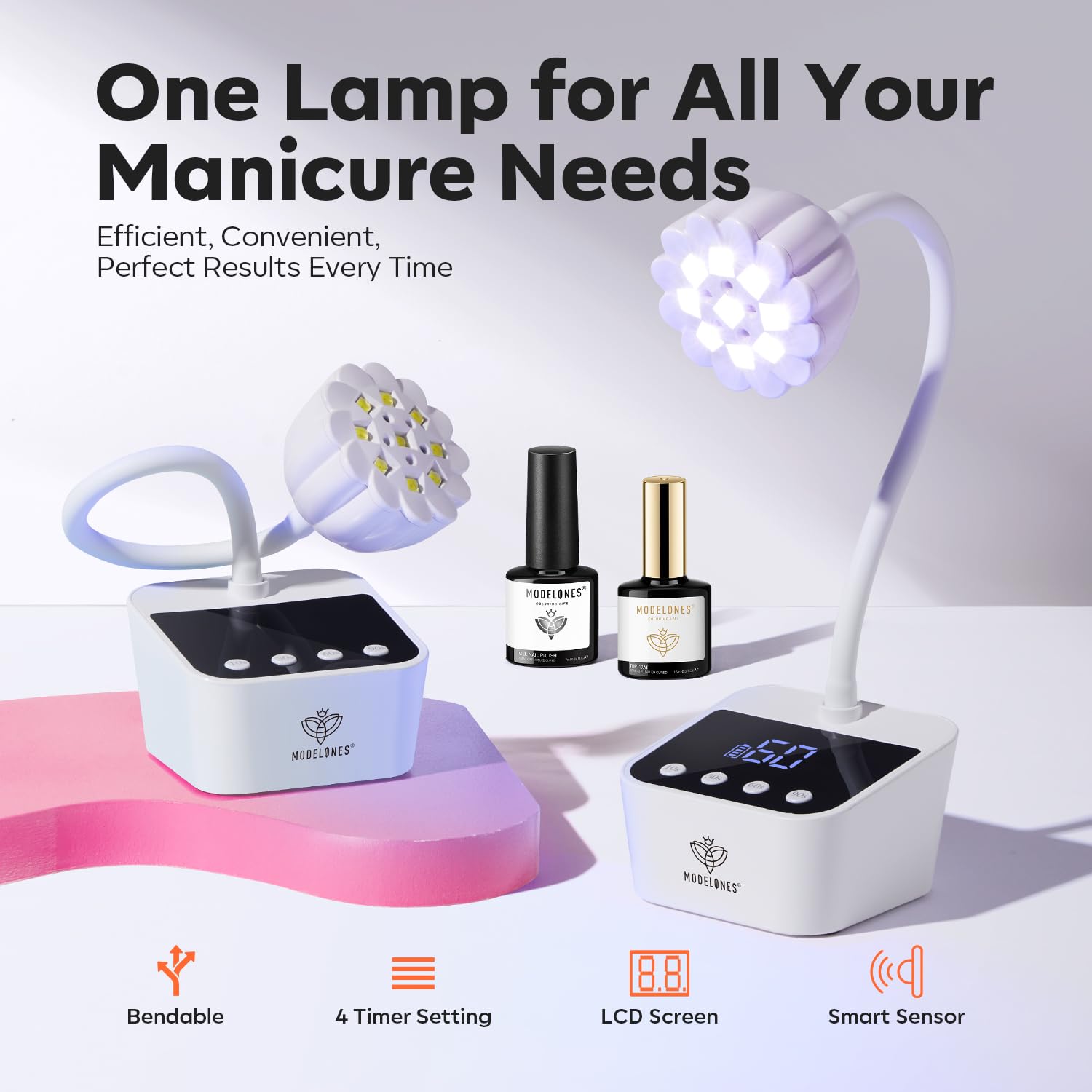 Modelones cordless nail lamp studio area setup professional vibe