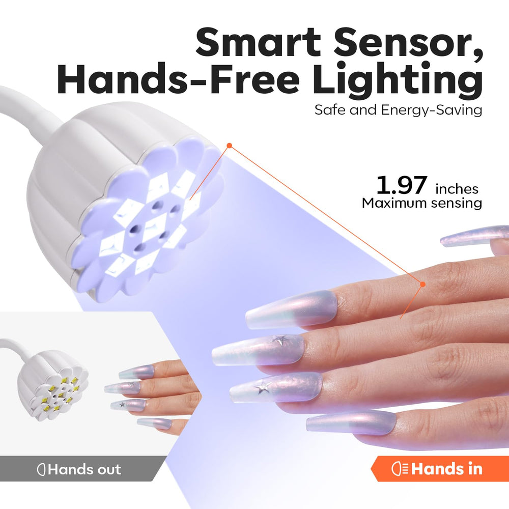 Modelones cordless nail lamp timer display in use