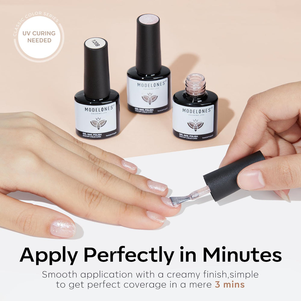 Modelones cruelty-free nude gel polish kit symbolizing safe and ethical use