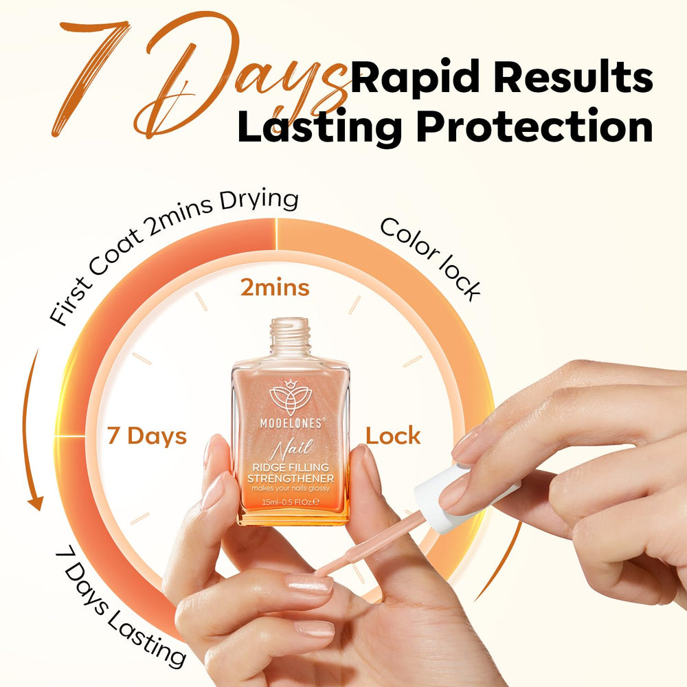 Modelones before-after shows improved appearance of damaged nails.