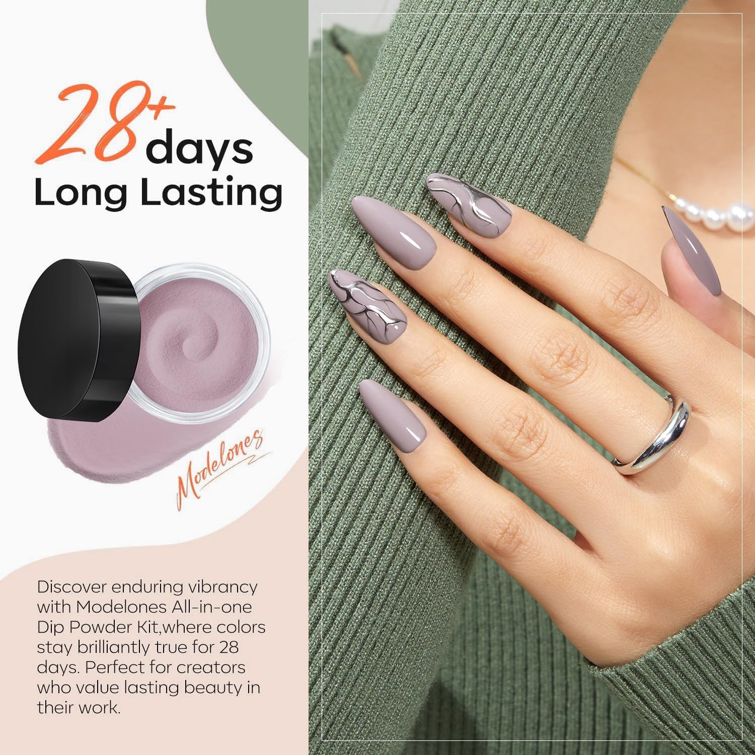 Modelones activator bottle helps set powder for clean, smooth finish