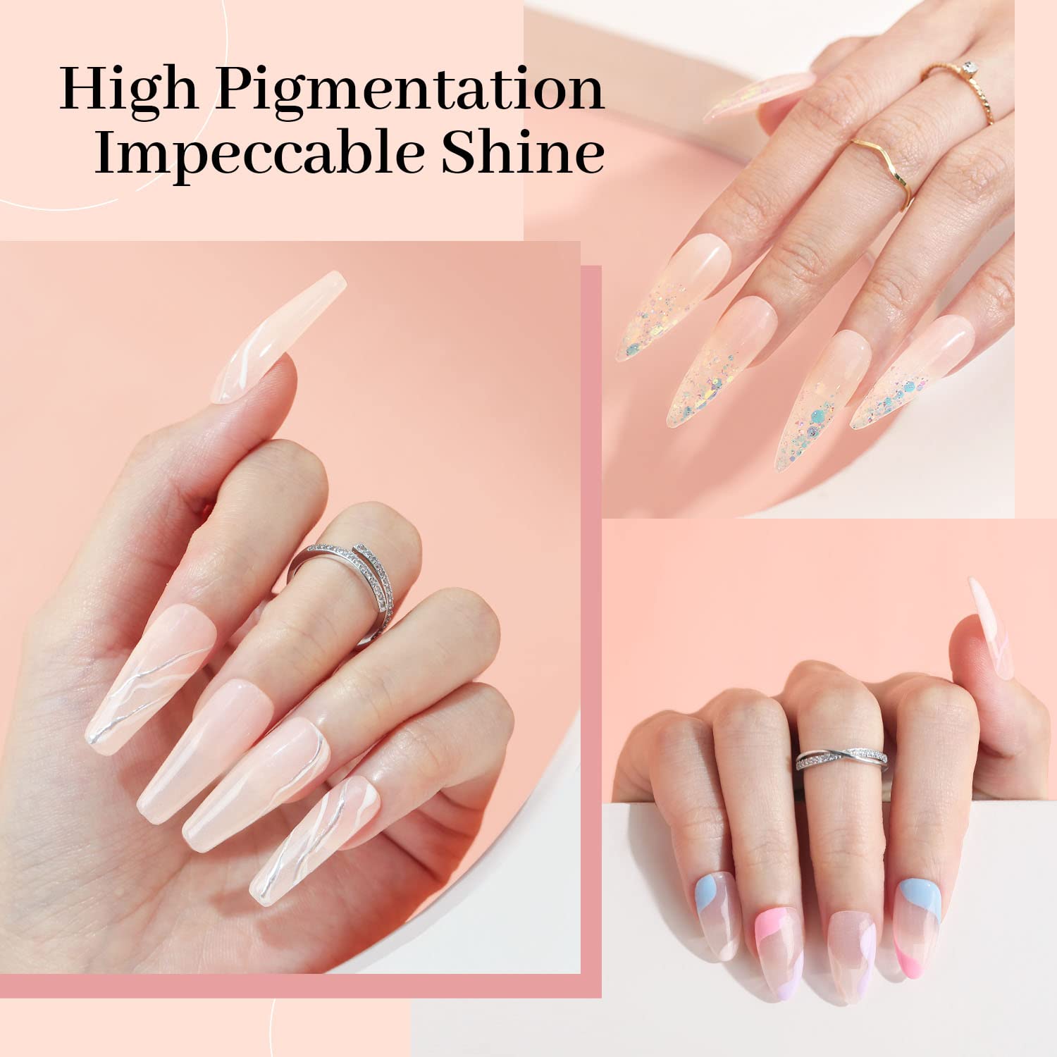 Modelones dip powder durable finish close-up highlights chip resistance and shine