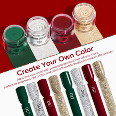 Modelones green dip powder offers festive nail color for seasonal looks