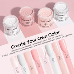Modelones dip powder kit clear color swatch for French tips