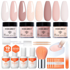 Modelones dip powder nude shade swatch for salon-quality manicure at home.