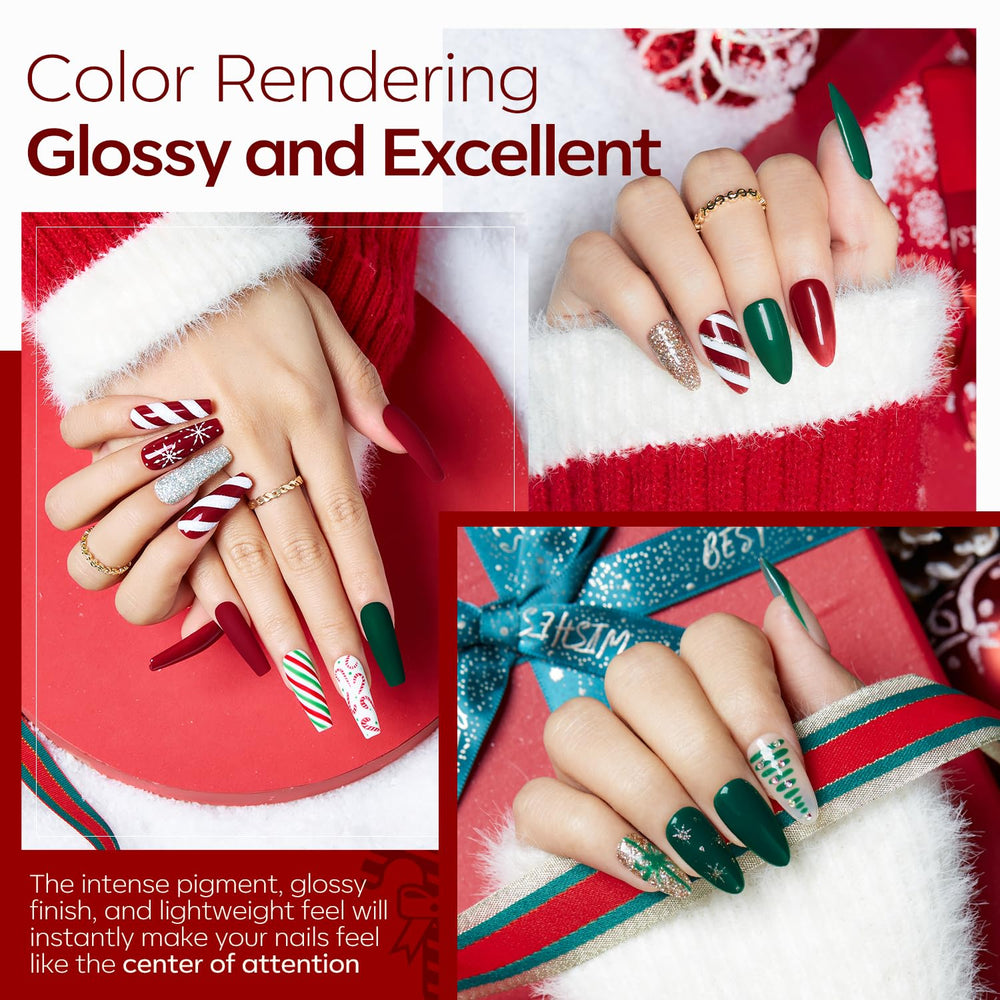 Modelones dip powder red color for bold holiday nails with smooth finish