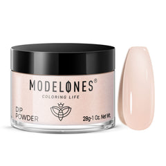 Modelones dip powder translucent nude bottle shows long lasting color for natural look