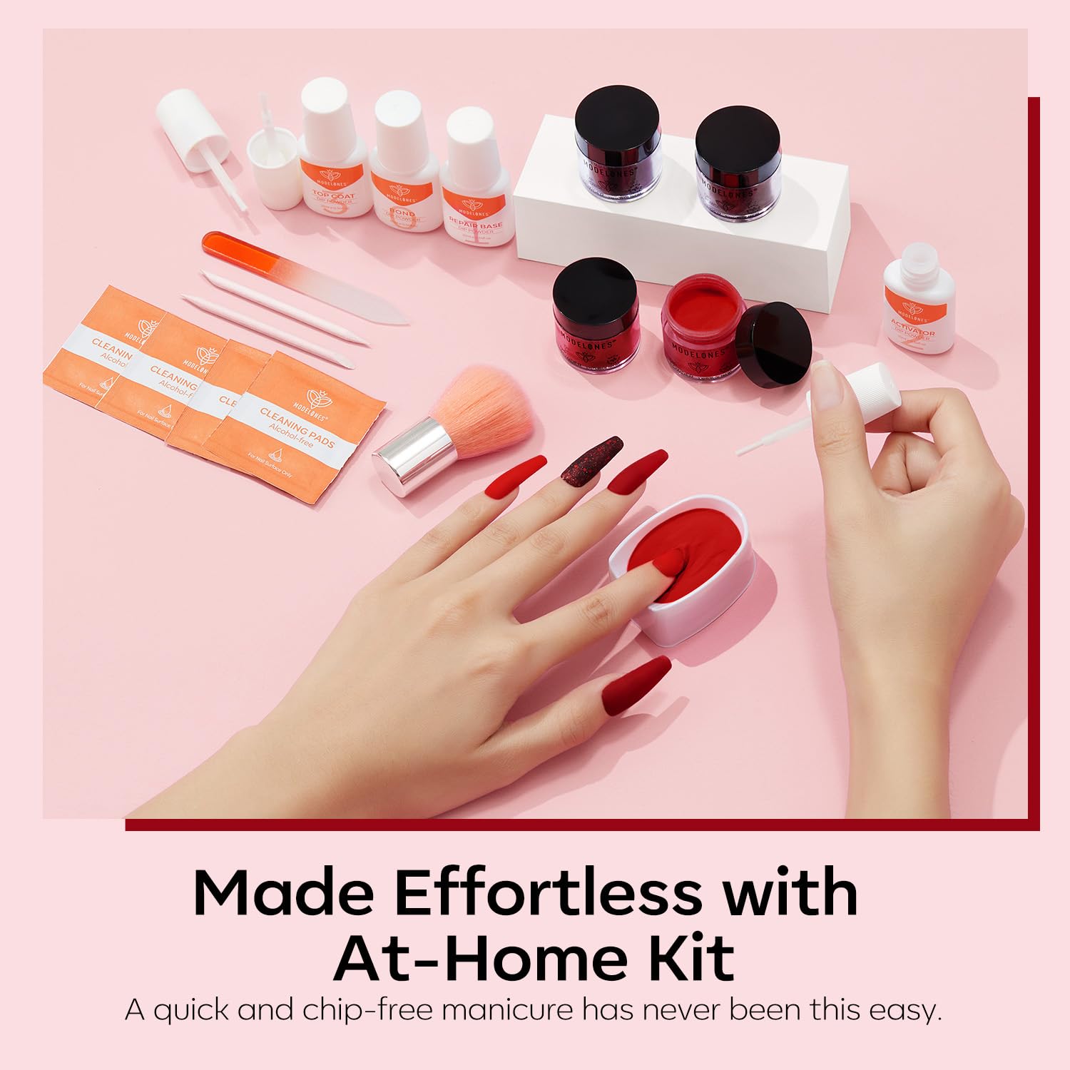 Modelones dip powder accessories tray wipes and sticks for mess-free sessions