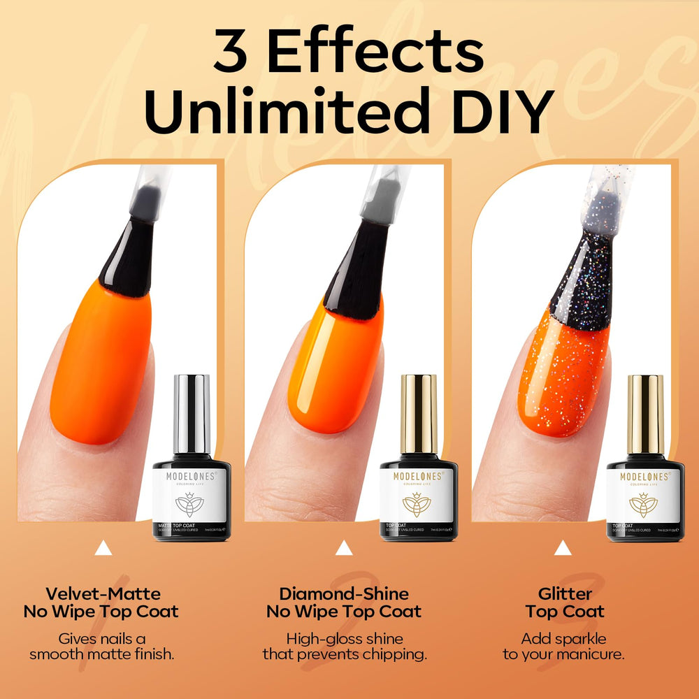 Modelones at-home manicure setup featuring easy-to-use gel polish kit.