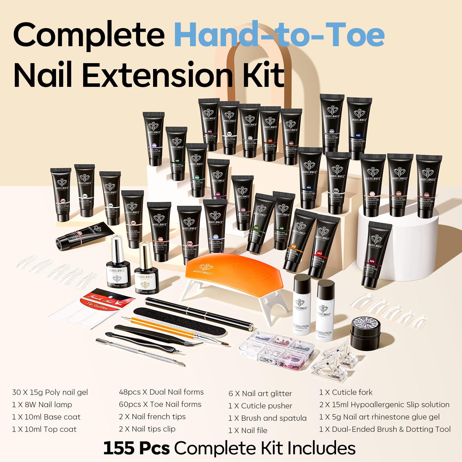 Modelones dual nail forms enable customizable extensions for various nail shapes