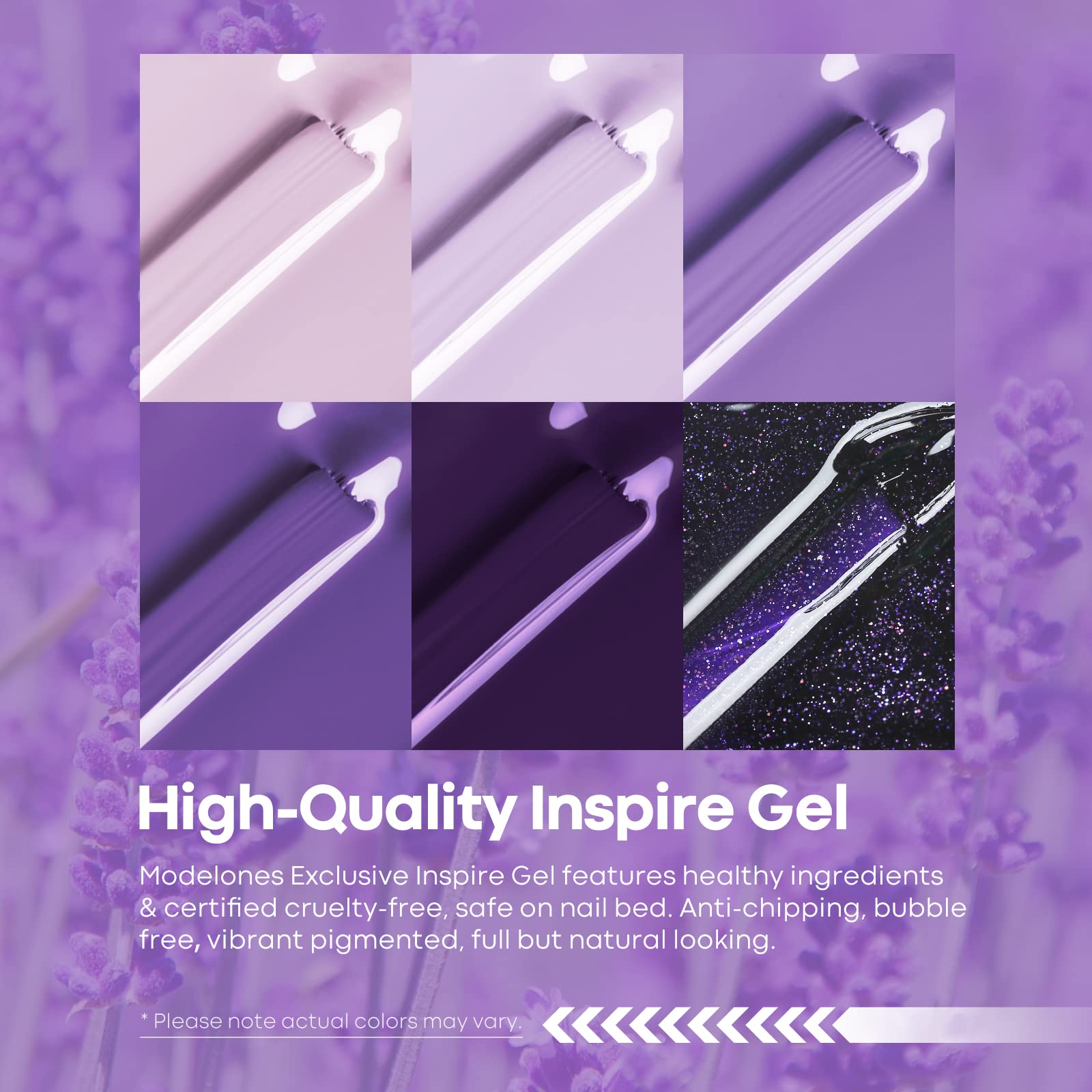 Modelones easy-glide brush close-up enabling smooth at-home nail applications.