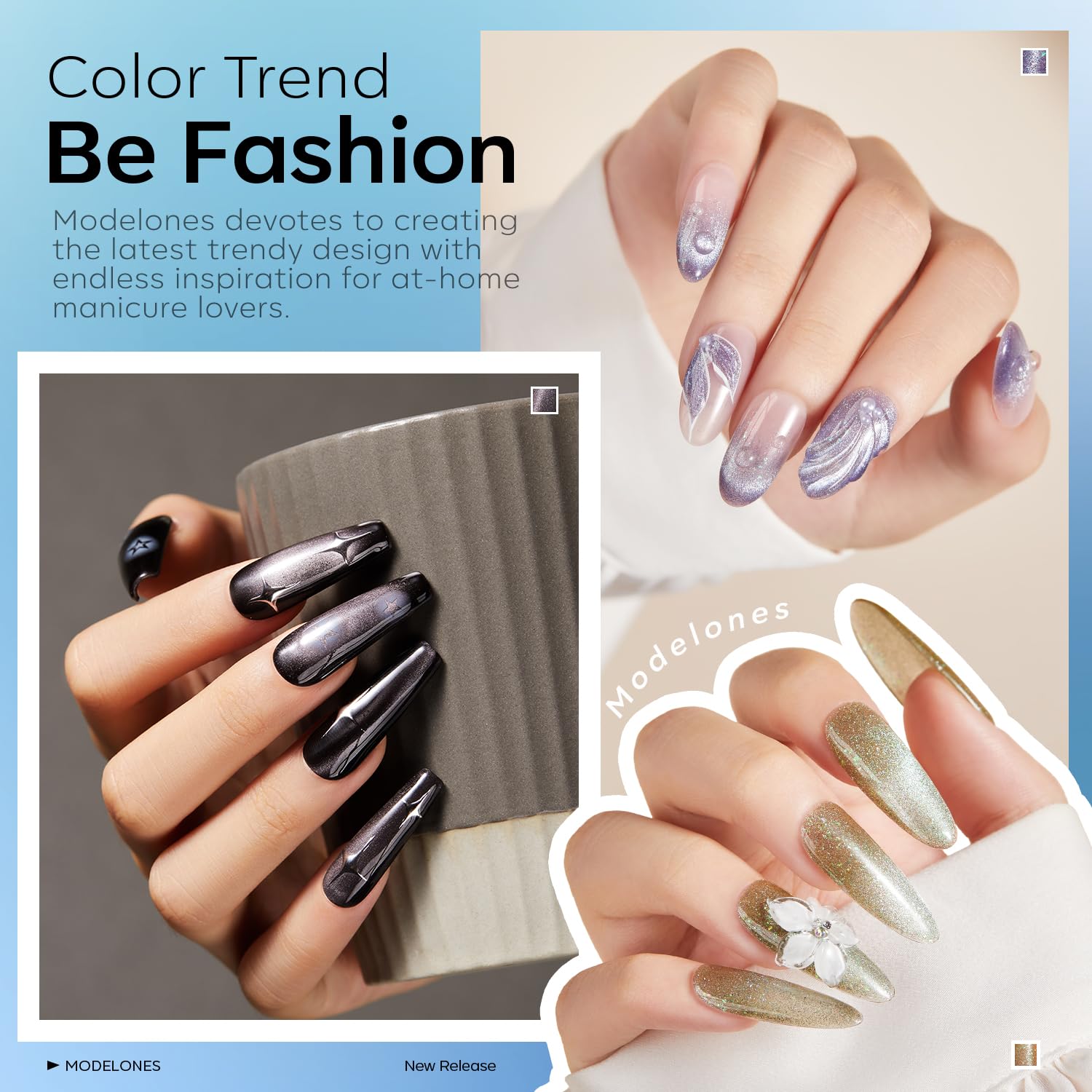 Modelones easy-glide gel brush helps smooth, even nail polish application.