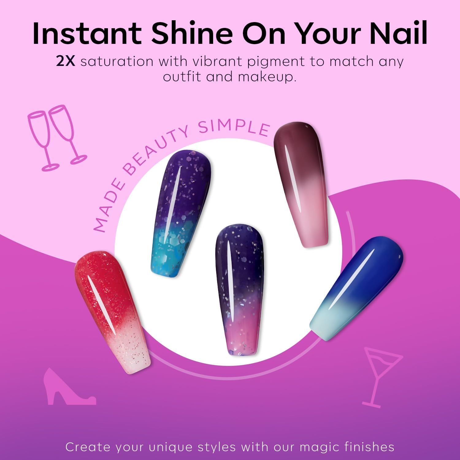 Modelones easy soak-off gel polish for at-home removal.