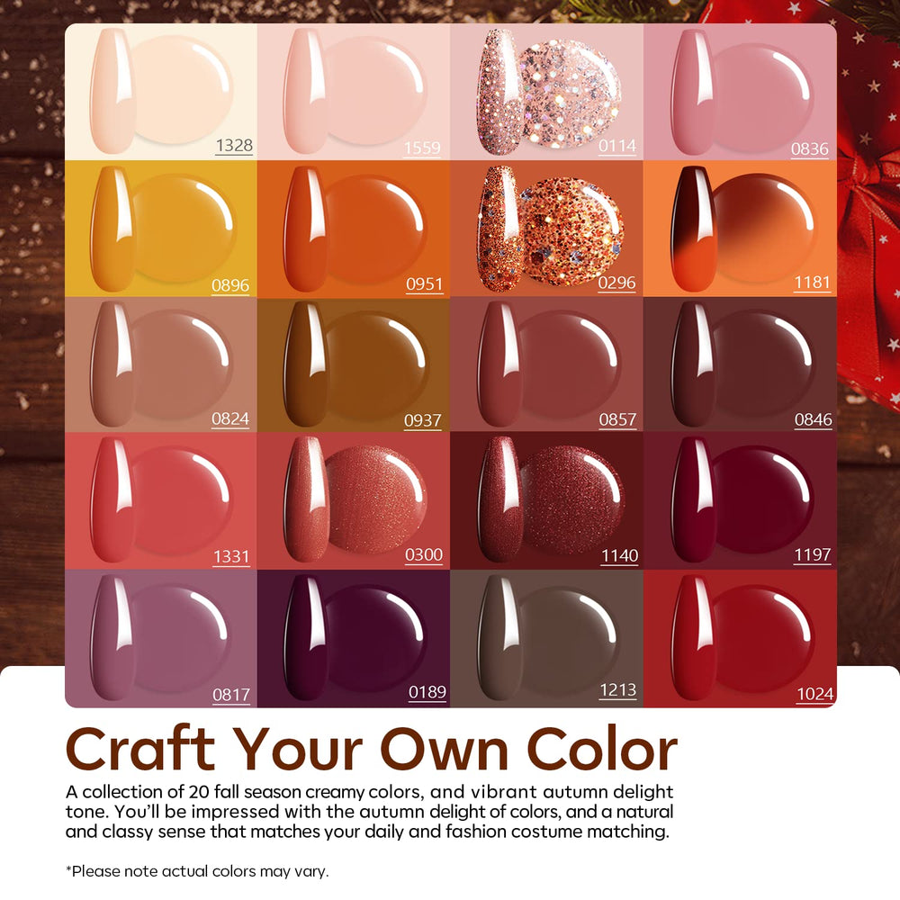 Modelones fall colors bottle display shows 20 hues for seasonal looks