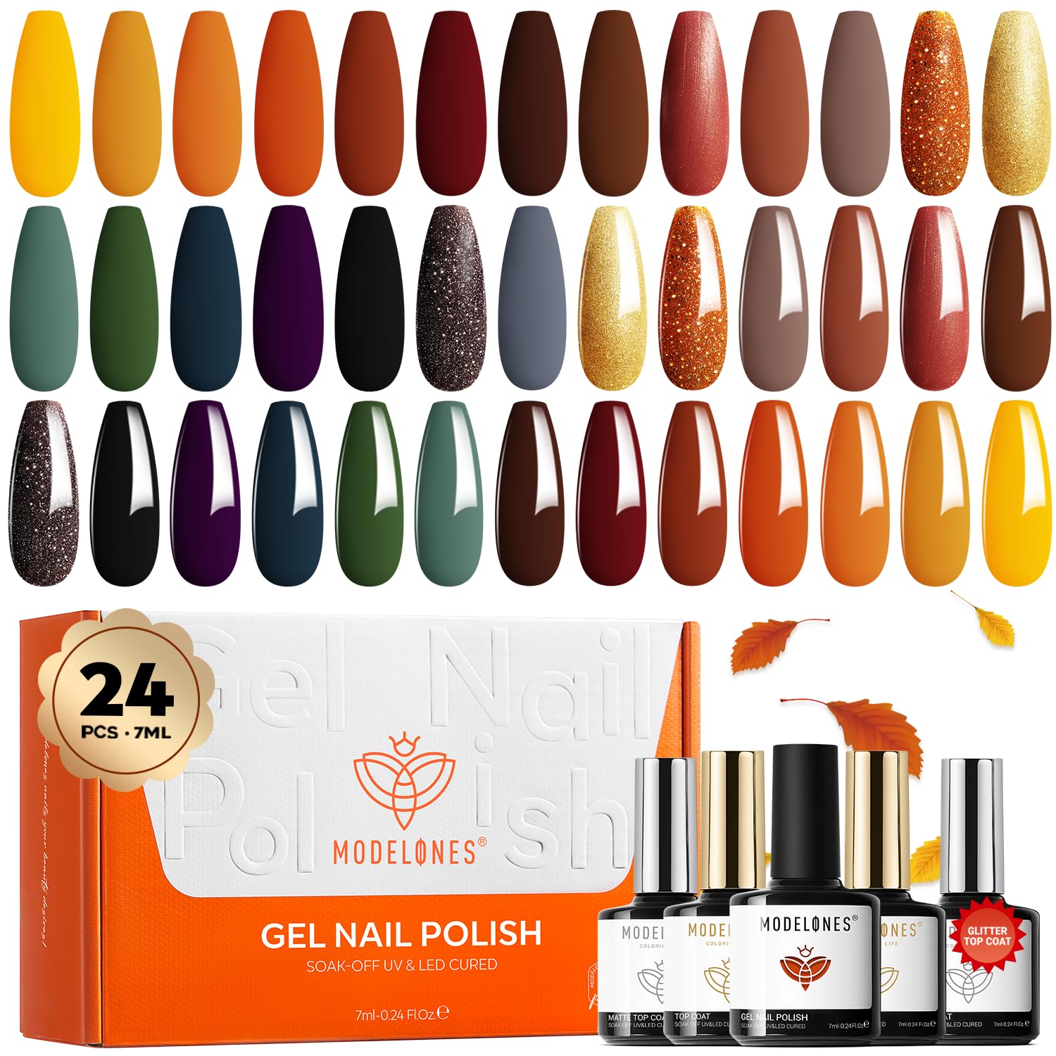 Modelones fall color swatches for choosing shade before a manicure