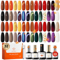 Modelones fall gel nail kit with 28-color palette for seasonal looks