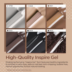 Modelones fall-winter color swatches on nails for DIY chic mani.
