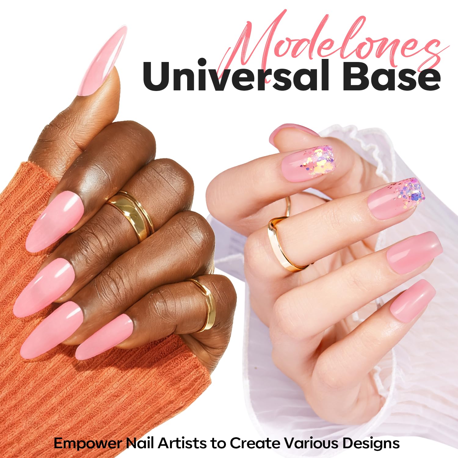 Modelones Gel Builder self-leveling provides a smooth, streak-free surface for professional-looking nails.